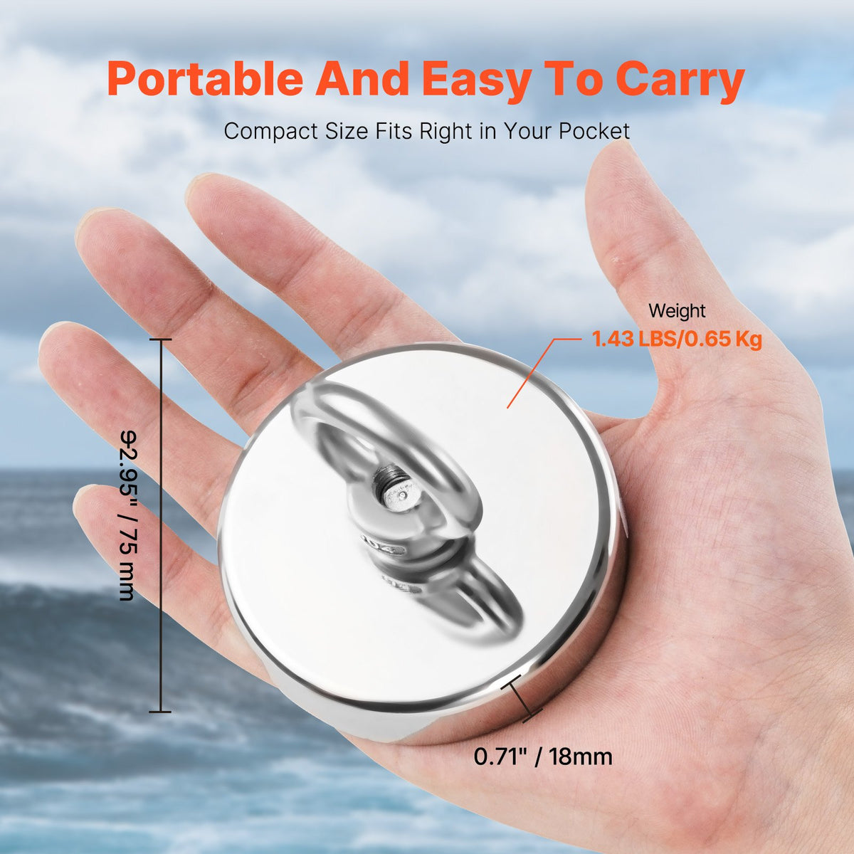 Fishing Magnet | 318kg Heavy Duty Neodymium Magnet with Rope & Hook
