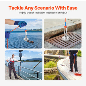 Fishing Magnet | 318kg Heavy Duty Neodymium Magnet with Rope & Hook