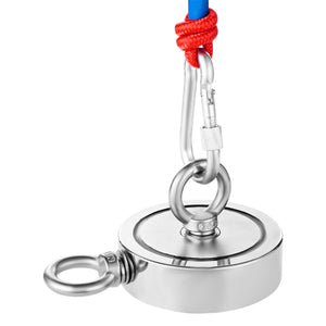 Fishing Magnet Kit | 454kg Double-Sided Pull Force with Rope & Hook