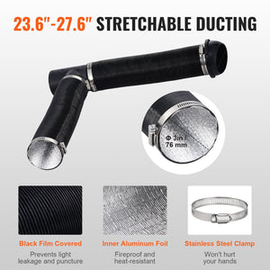 Diesel Heater Pipe Ducting Kit | 3" Air Hose + 1" Exhaust + Vents & Clamps | Fits 2kW-8kW Heaters