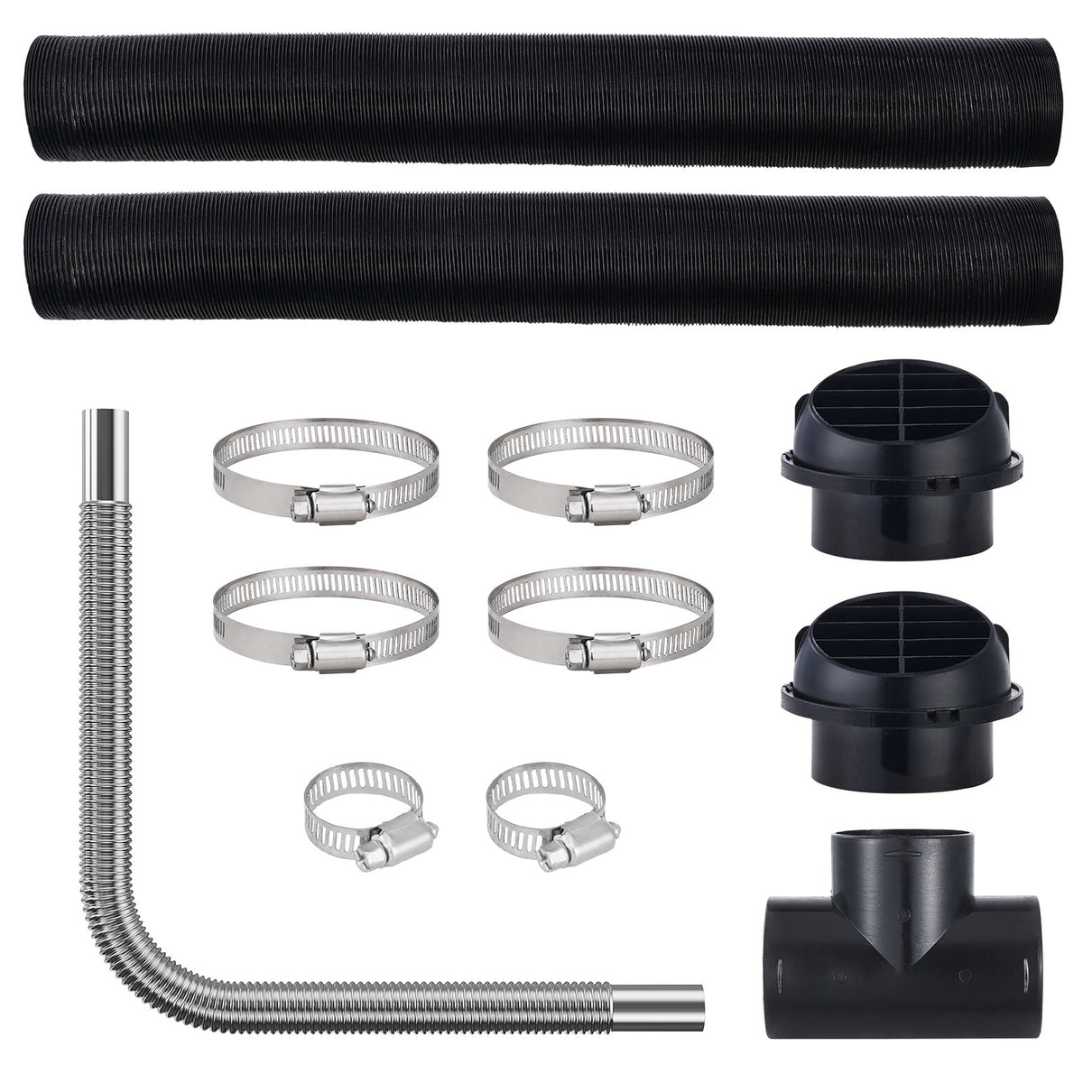 Diesel Heater Pipe Ducting Kit | 3" Air Hose + 1" Exhaust + Vents & Clamps | Fits 2kW-8kW Heaters
