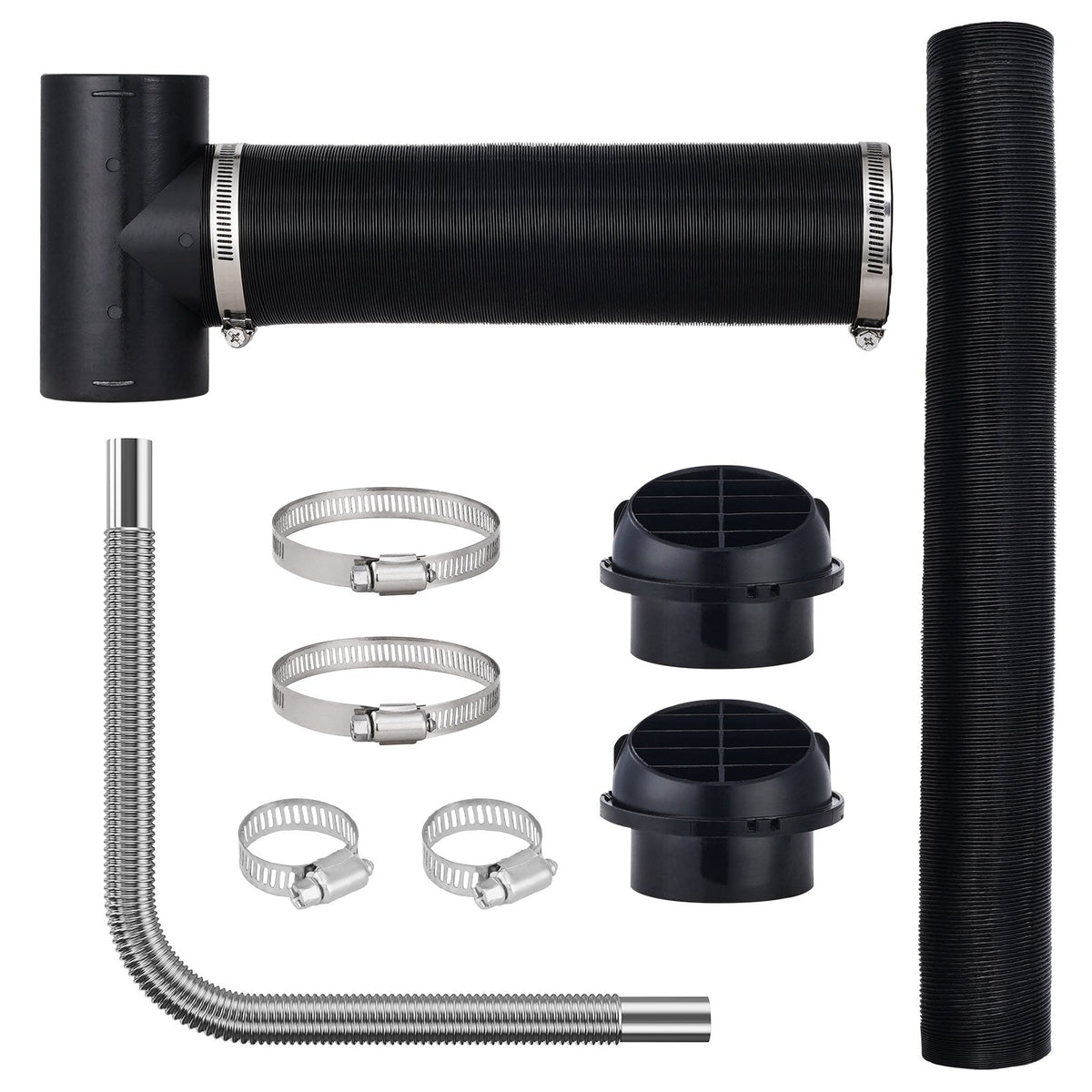 Diesel Heater Pipe Ducting Kit | 3" Air Hose + 1" Exhaust + Vents & Clamps | Fits 2kW-8kW Heaters