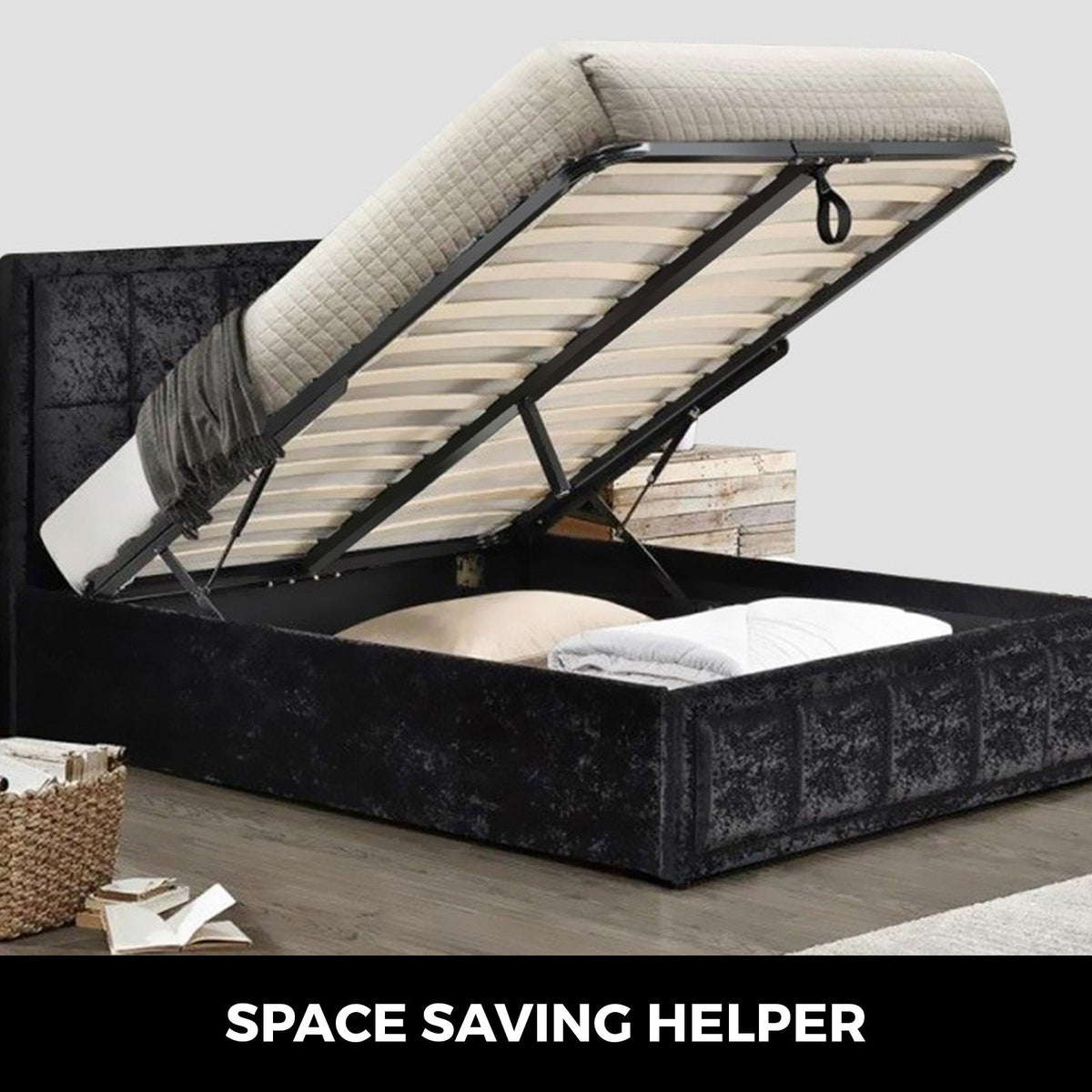 Hydraulic Bed Lift Mechanism Kit 48" | For Sofa Beds & Storage Beds | Heavy Duty Hardware