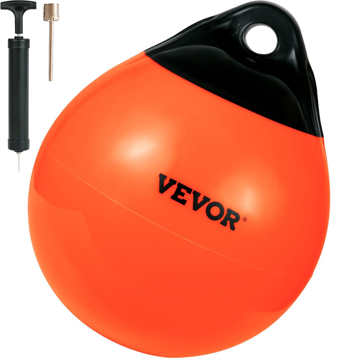 Marine Buoy Balls | 15" Inflatable PVC Mooring Markers | Heavy Duty Orange Boat Floats