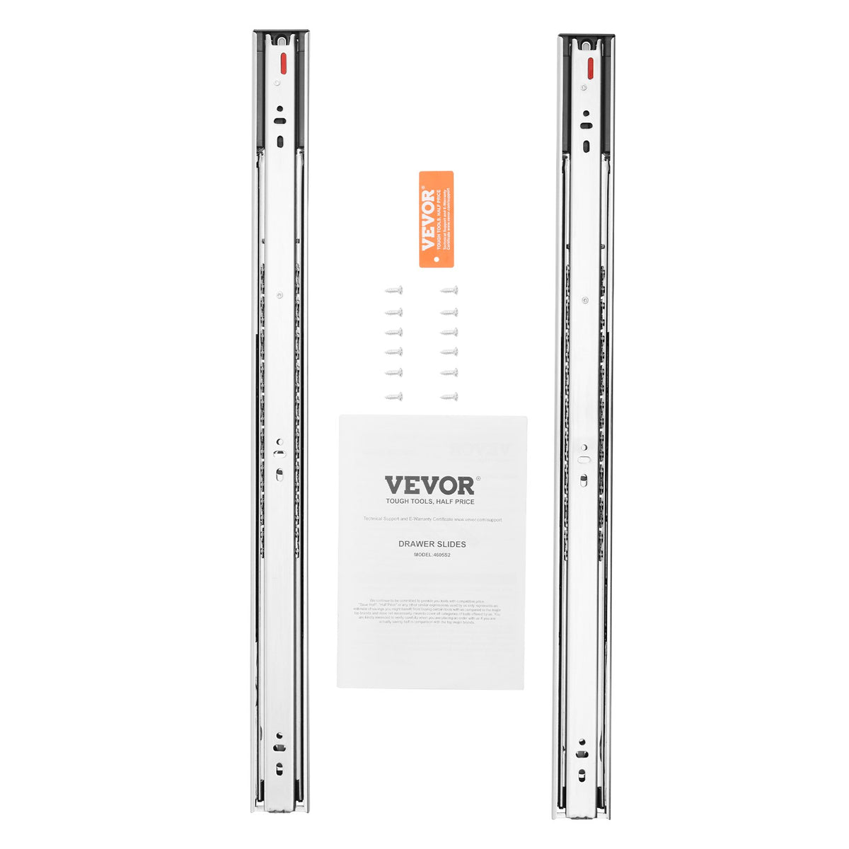 Drawer Slides 10 Pairs | 609.6mm Side Mount | Heavy Duty Full Extension Steel Tracks | Soft Close Ball Bearing Rails 45kg Capacity