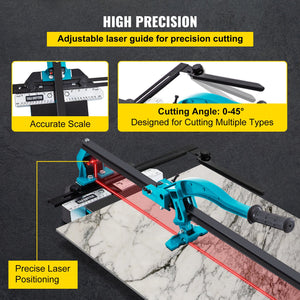 Tile Cutter | 24" Cutting Tool with Laser Guide & Double Brackets