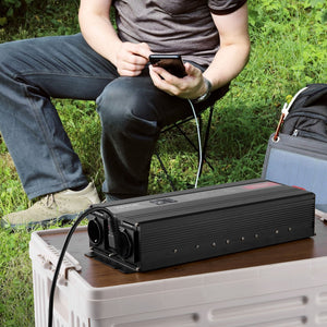 Pure Sine Wave Inverter 3000W | Power Inverter with 2 AC Outlets, 2 USB & 1 Type-C | LCD Display & Remote | CE FCC Certified