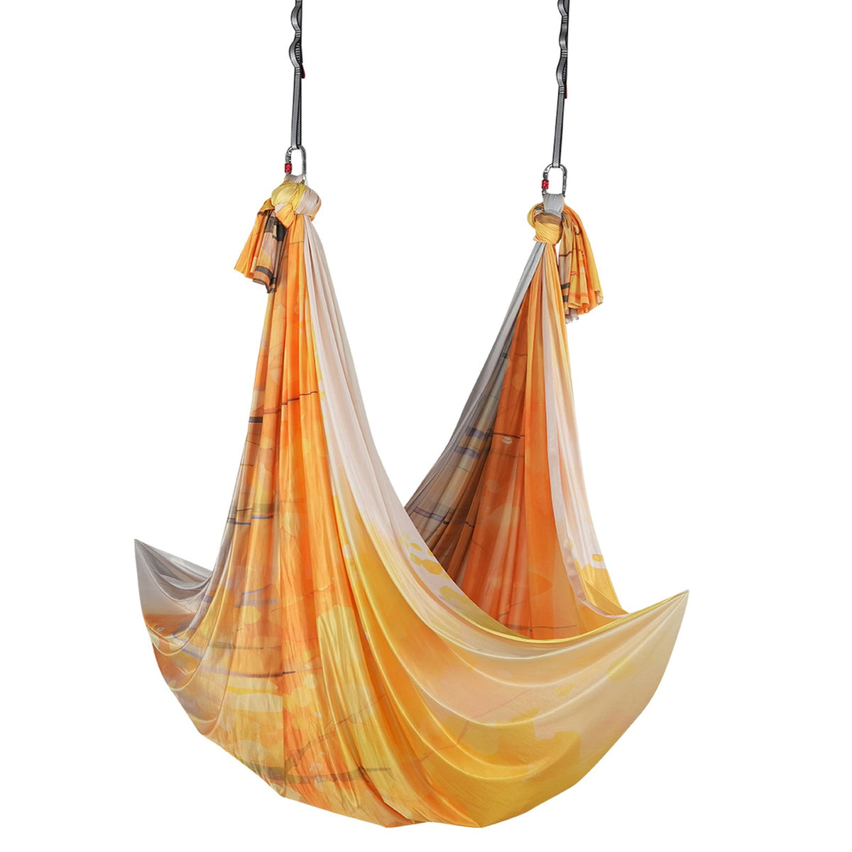 Aerial Yoga Hammock 5m Gold | Antigravity Yoga Swing Kit with Nylon Fabric & Rigging Hardware | For All Levels Fitness & Bodybuilding