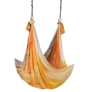 Aerial Yoga Hammock 5m Gold | Antigravity Yoga Swing Kit with Nylon Fabric & Rigging Hardware | For All Levels Fitness & Bodybuilding