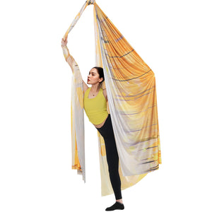 Aerial Yoga Hammock 5m Gold | Antigravity Yoga Swing Kit with Nylon Fabric & Rigging Hardware | For All Levels Fitness & Bodybuilding