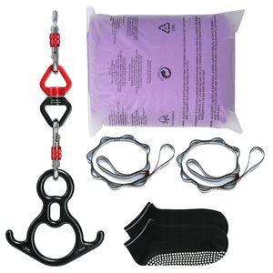 Aerial Silk & Yoga Swing 8m Purple | Antigravity Hammock Kit with Nylon Fabric & Rigging Hardware | Suitable for All Levels Fitness & Bodybuilding