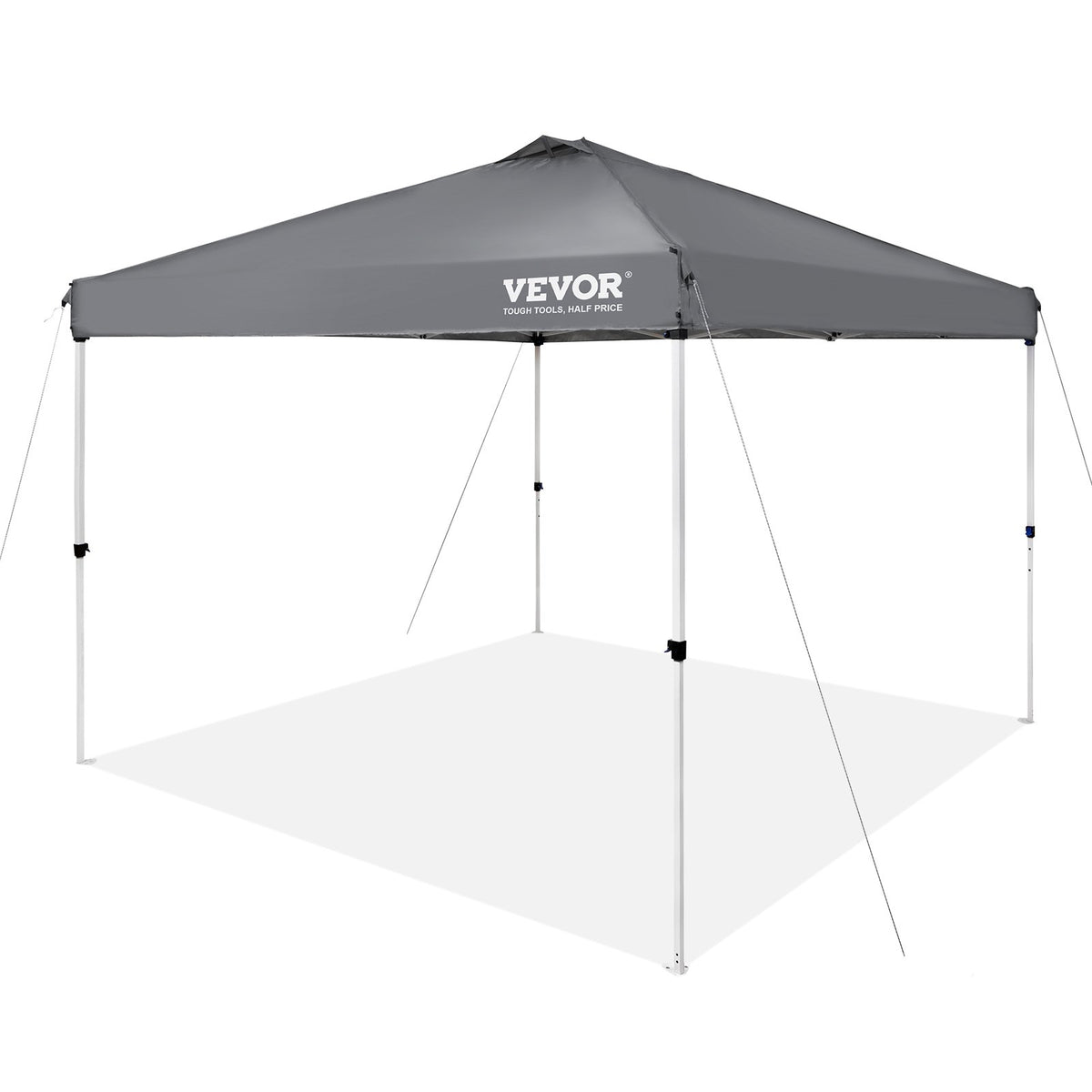 Pop-Up Canopy Tent 10x10FT | 250D PU Silver Coated Waterproof Tarp | Includes Roller Bag & 4 Sandbags | Outdoor Party, Camping & Commercial Gazebo | Dark Grey