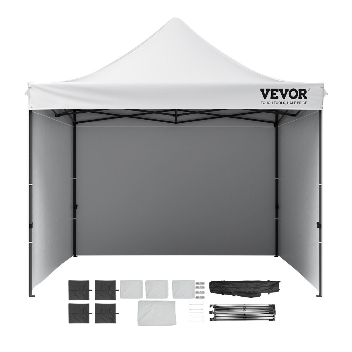 Pop Up Canopy Tent 10x10 ft | Outdoor Gazebo with Sidewalls & Bag | White