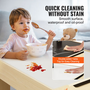 Kids Table & Chair Set | Wooden Activity Table with Storage Boxes