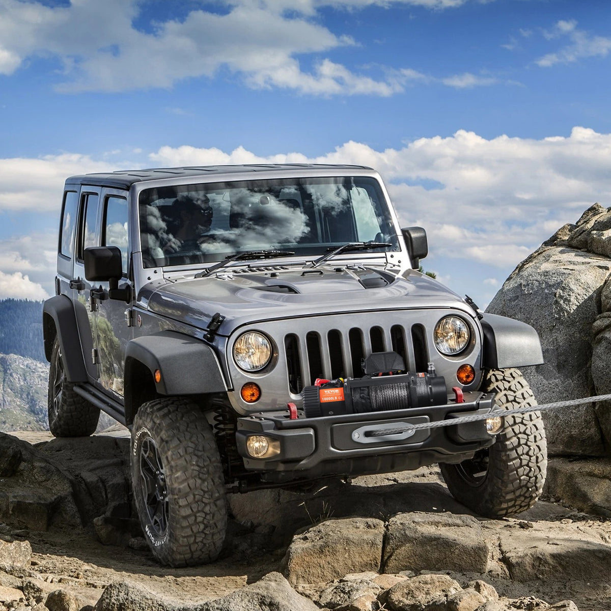 Electric Winch 4536kg | Nylon Rope 8.9mm x 25.9m | Wireless Remote & Hawse Fairlead