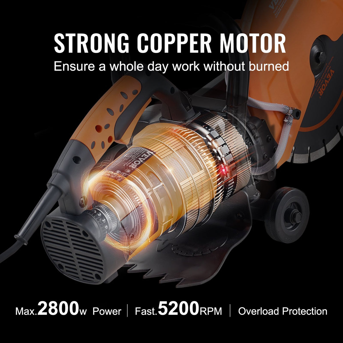 Electric Concrete Saw 30.48cm | Wet/Dry Cutter with Water Pump & Blade