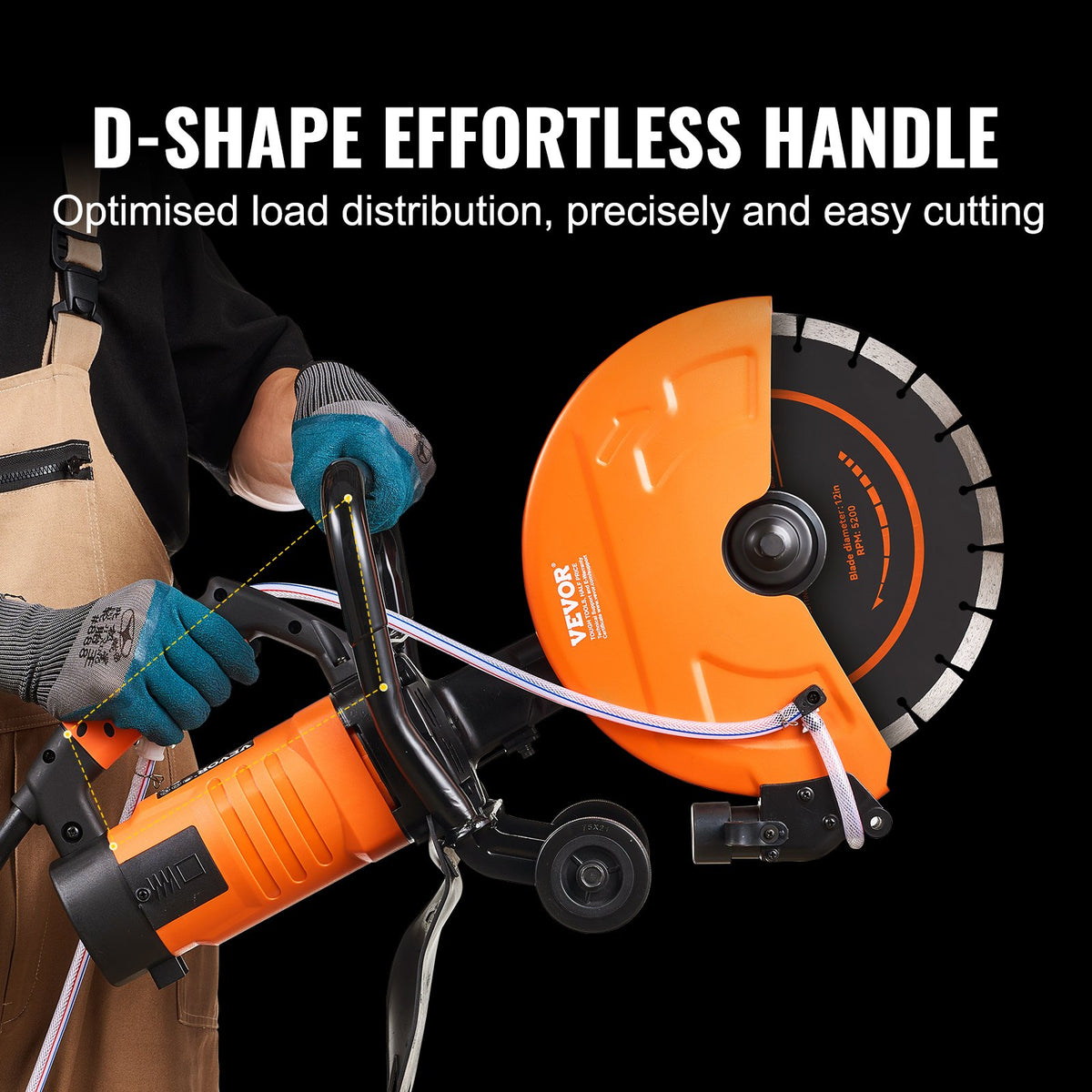 Electric Concrete Saw 30.48cm | Wet/Dry Cutter with Water Pump & Blade