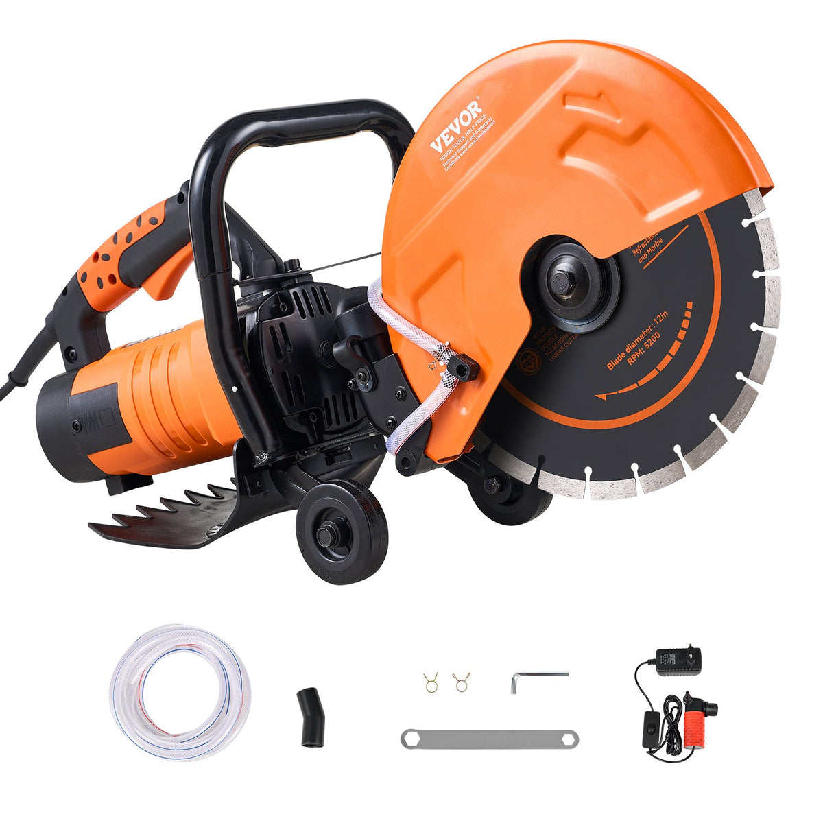 Electric Concrete Saw 30.48cm | Wet/Dry Cutter with Water Pump & Blade
