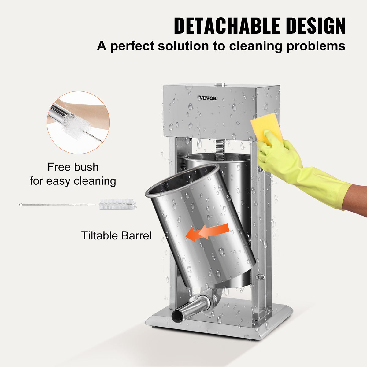 Electric Sausage Stuffer 15L | Variable Speed Stainless Steel Meat Stuffer | For Home & Commercial Use