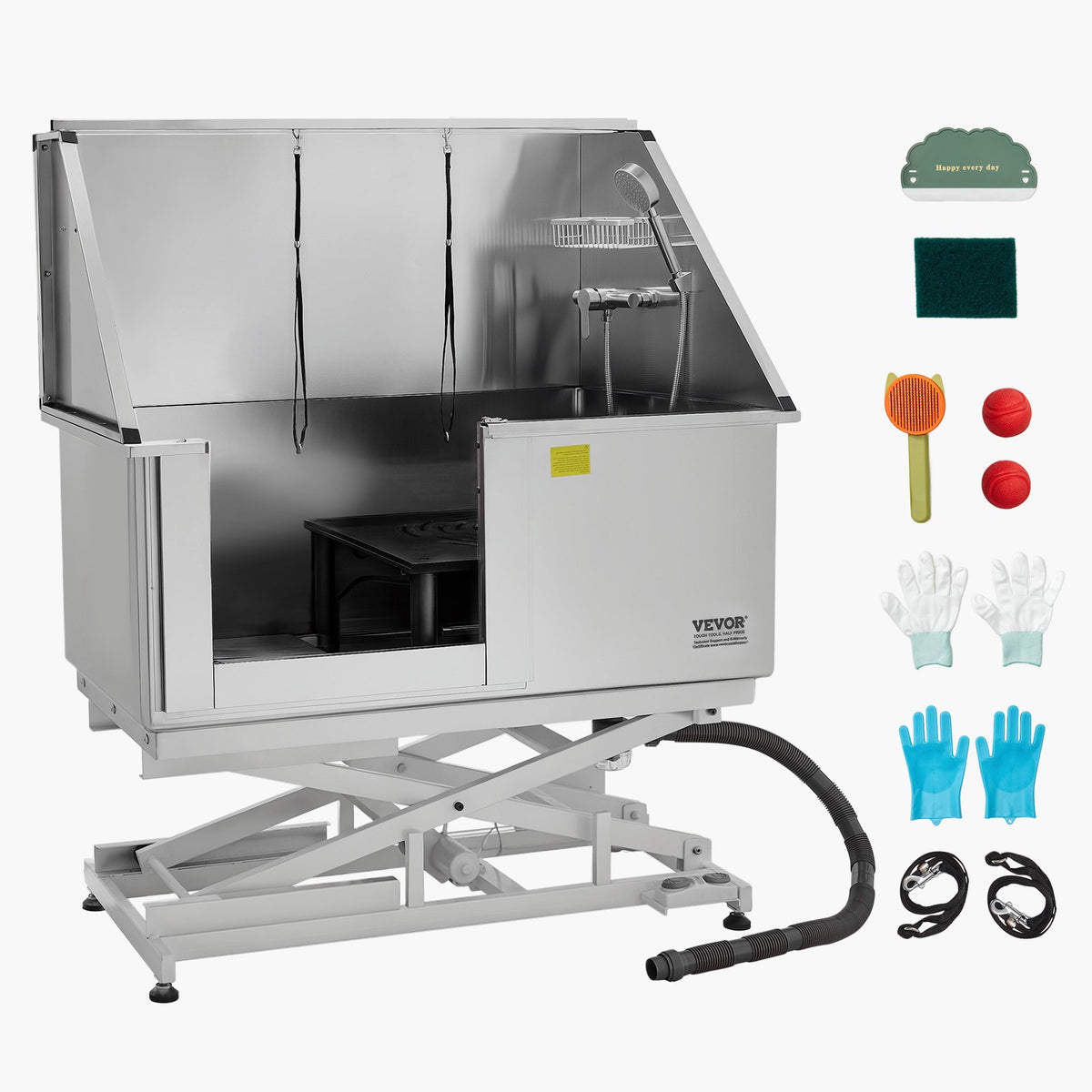 Dog Grooming Tub | 127cm Electric Stainless Steel with Filter | Left Entry