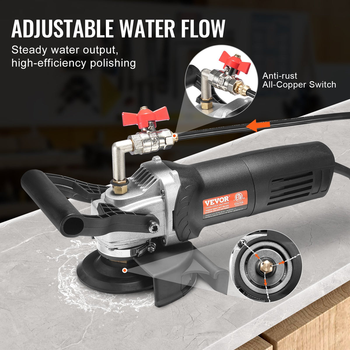 Wet Stone Polisher | 4" Granite Polisher with 6-Speed Control
