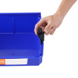 Plastic Storage Bins 6 Pack | 276x279x128mm | Stackable Blue/Red Containers