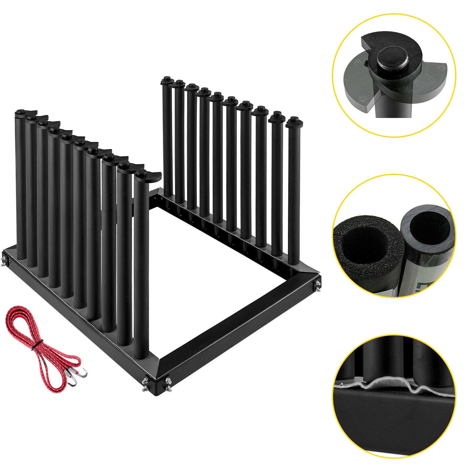 Windshield Rack 9-Lite | Steel Truck Glass Rack 24 Inch Height | PVC Pad & Foam Padding | For Glass Transportation