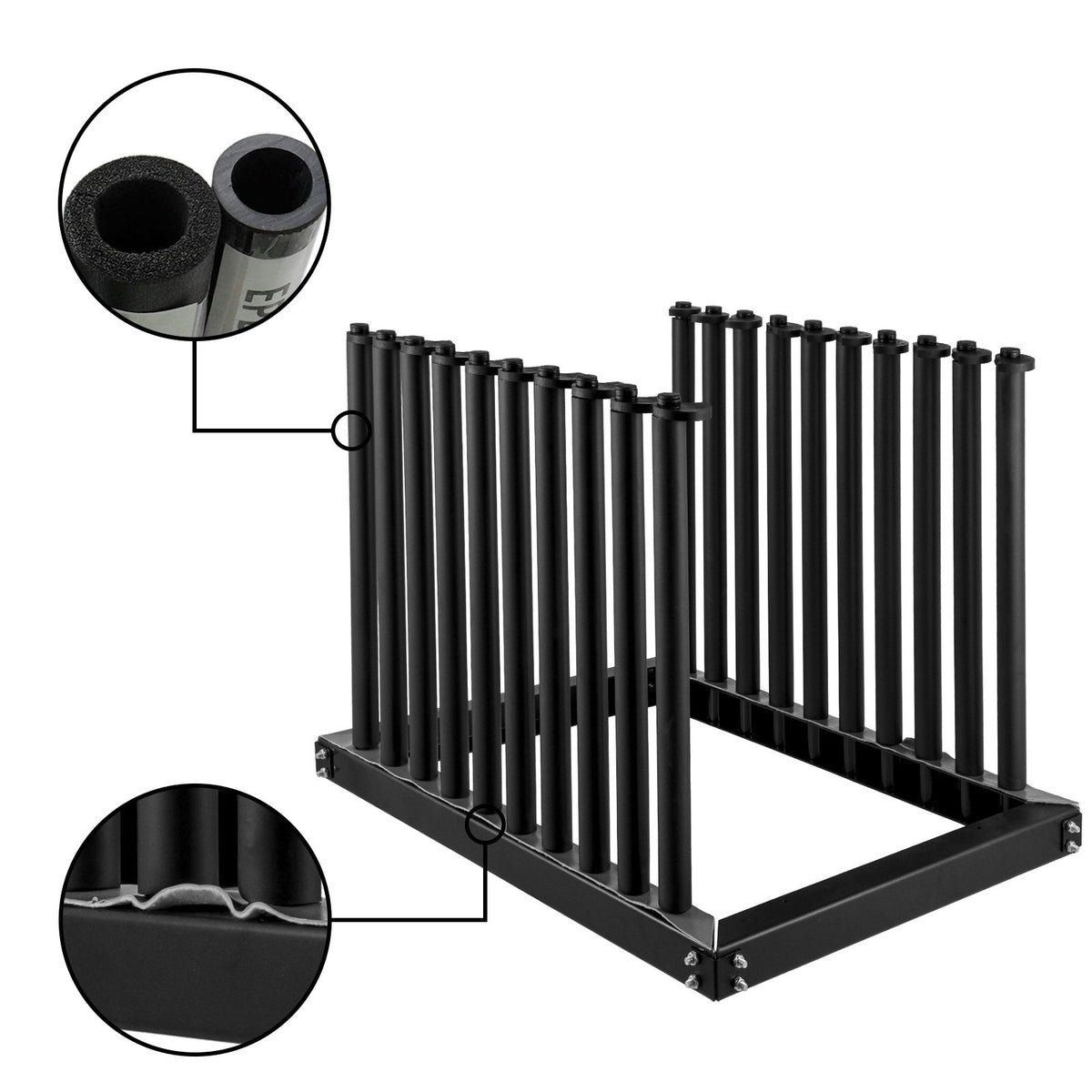 Windshield Rack 9-Lite | Steel Truck Glass Rack 24 Inch Height | PVC Pad & Foam Padding | For Glass Transportation