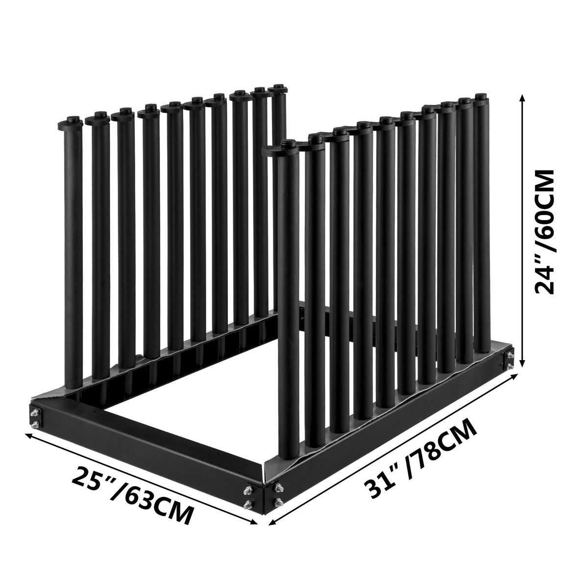 Windshield Rack 9-Lite | Steel Truck Glass Rack 24 Inch Height | PVC Pad & Foam Padding | For Glass Transportation