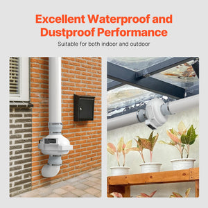 Radon Mitigation Fan | 4–4.5" Quiet 260CFM Inline Duct Waterproof System