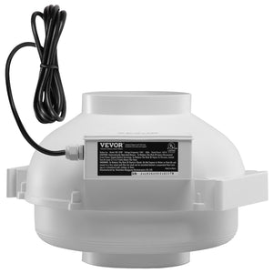 Radon Mitigation Fan | 4–4.5" Quiet 380CFM Inline Duct Waterproof System