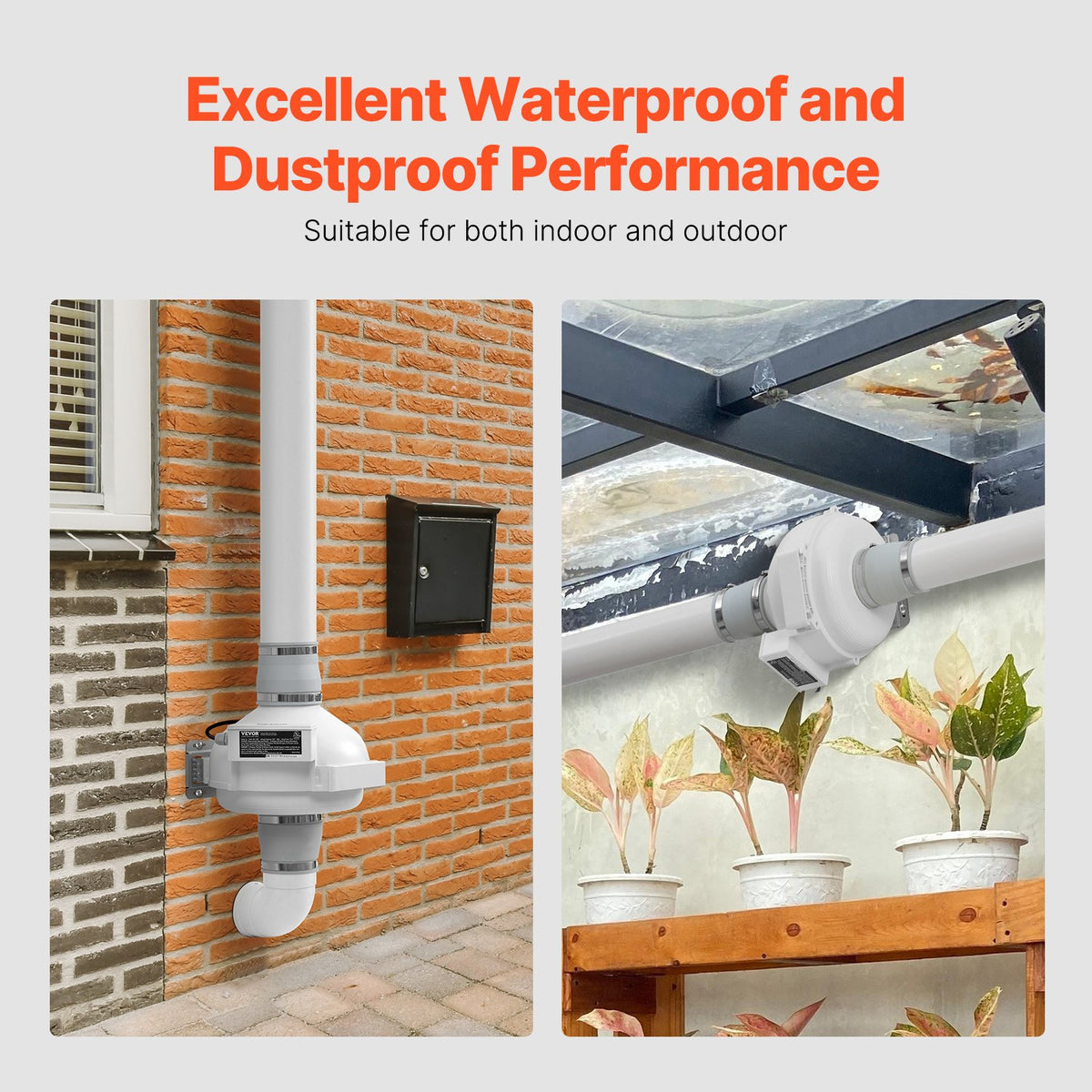 Radon Mitigation Fan Kit | 4" to 3.5" Inline Duct Fan | Quiet 260 CFM Airflow