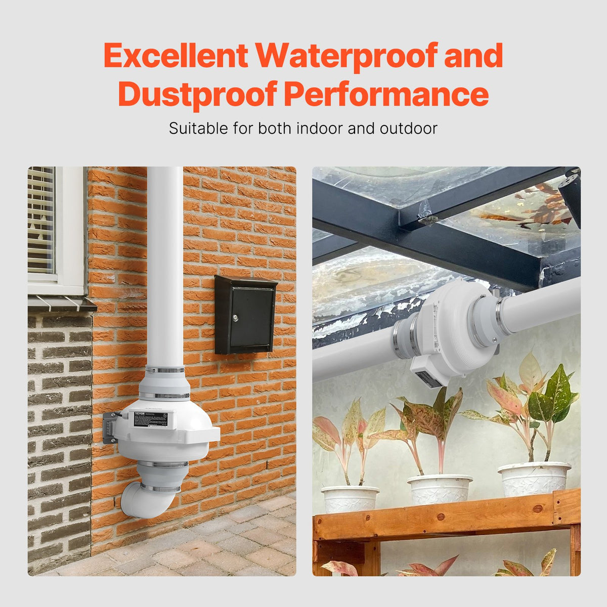 Radon Mitigation Fan Kit | 6" to 4.5" Inline Duct Fan | Quiet 380 CFM Airflow