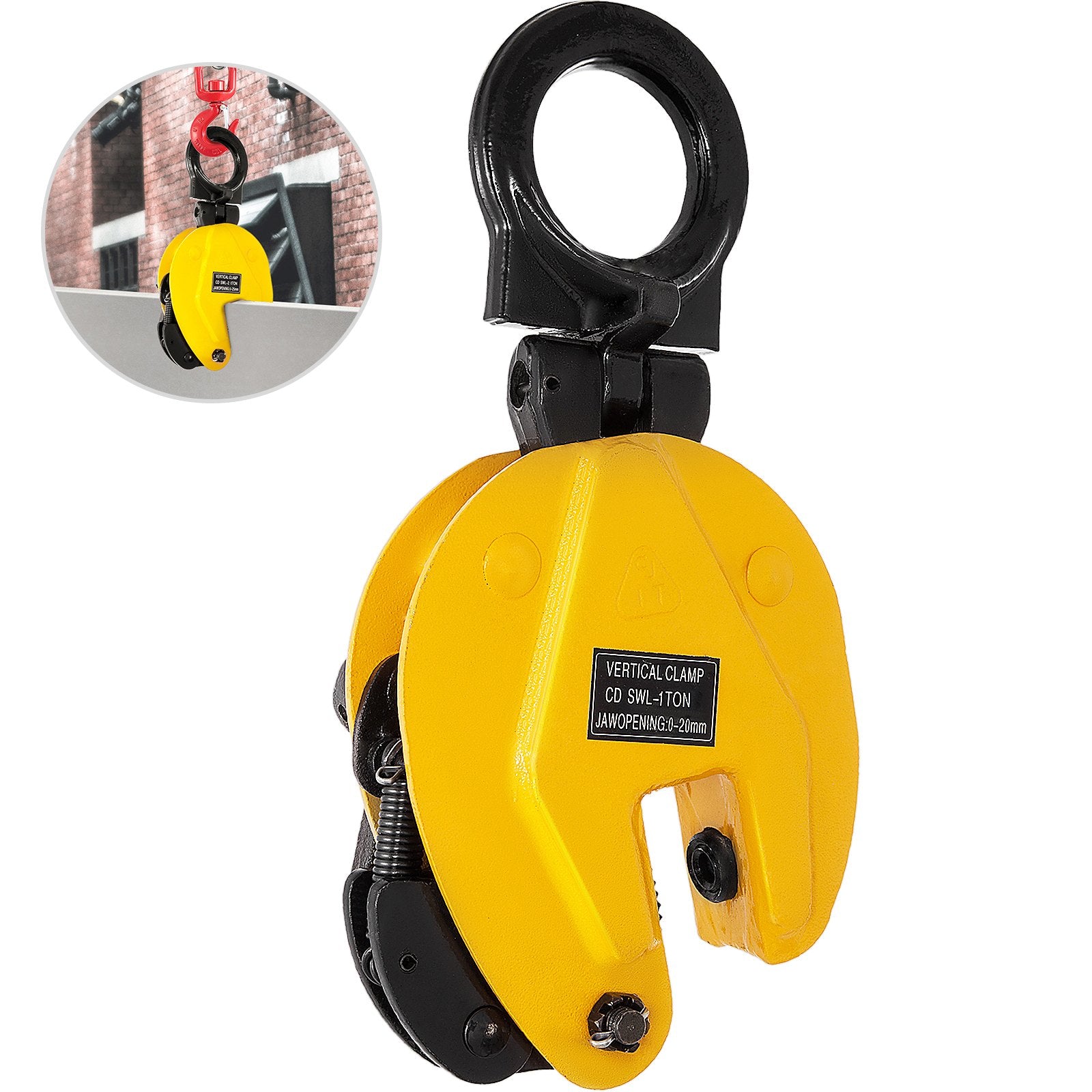 Vertical Plate Lifting Clamp 1T | Steel Lift Grip Sling for Dog Plate Handling
