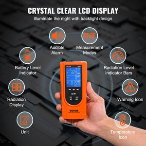 3-in-1 EMF Meter 5Hz-3.5GHz | Handheld Rechargeable Radiation Detector | LCD Display for EF, MF & RF Testing | Paranormal & Home Inspections