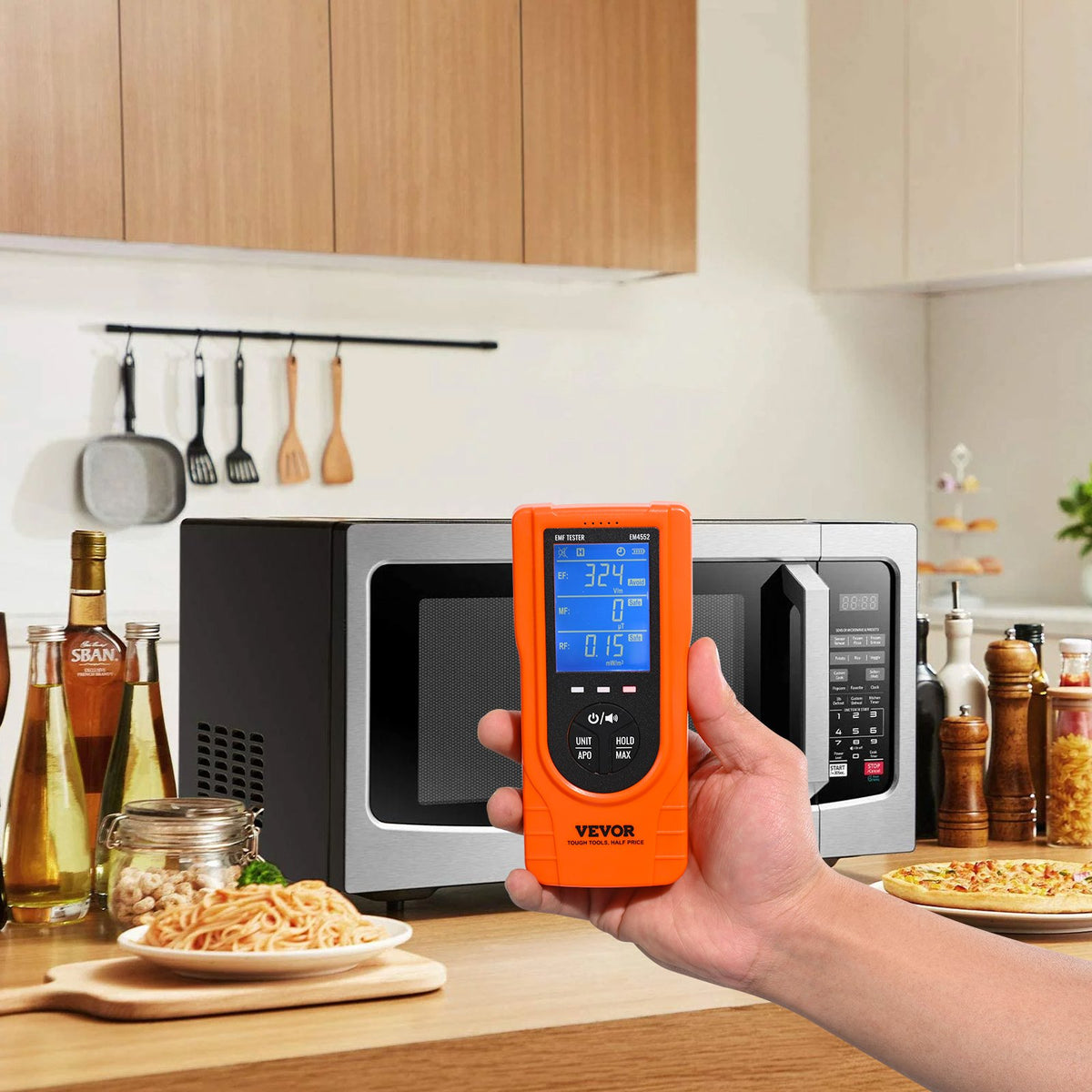 3-in-1 EMF Meter 5Hz-3.5GHz | Handheld Rechargeable Radiation Detector | LCD Display for EF, MF & RF Testing | Paranormal & Home Inspections