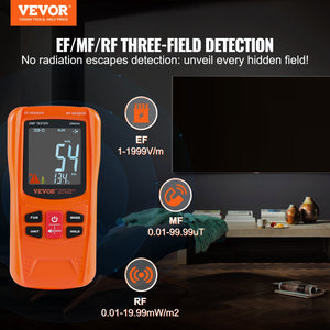 3-in-1 EMF Meter 5Hz-6GHz | Handheld Rechargeable Radiation Detector | LCD Display | For Home, Paranormal & 5G Testing