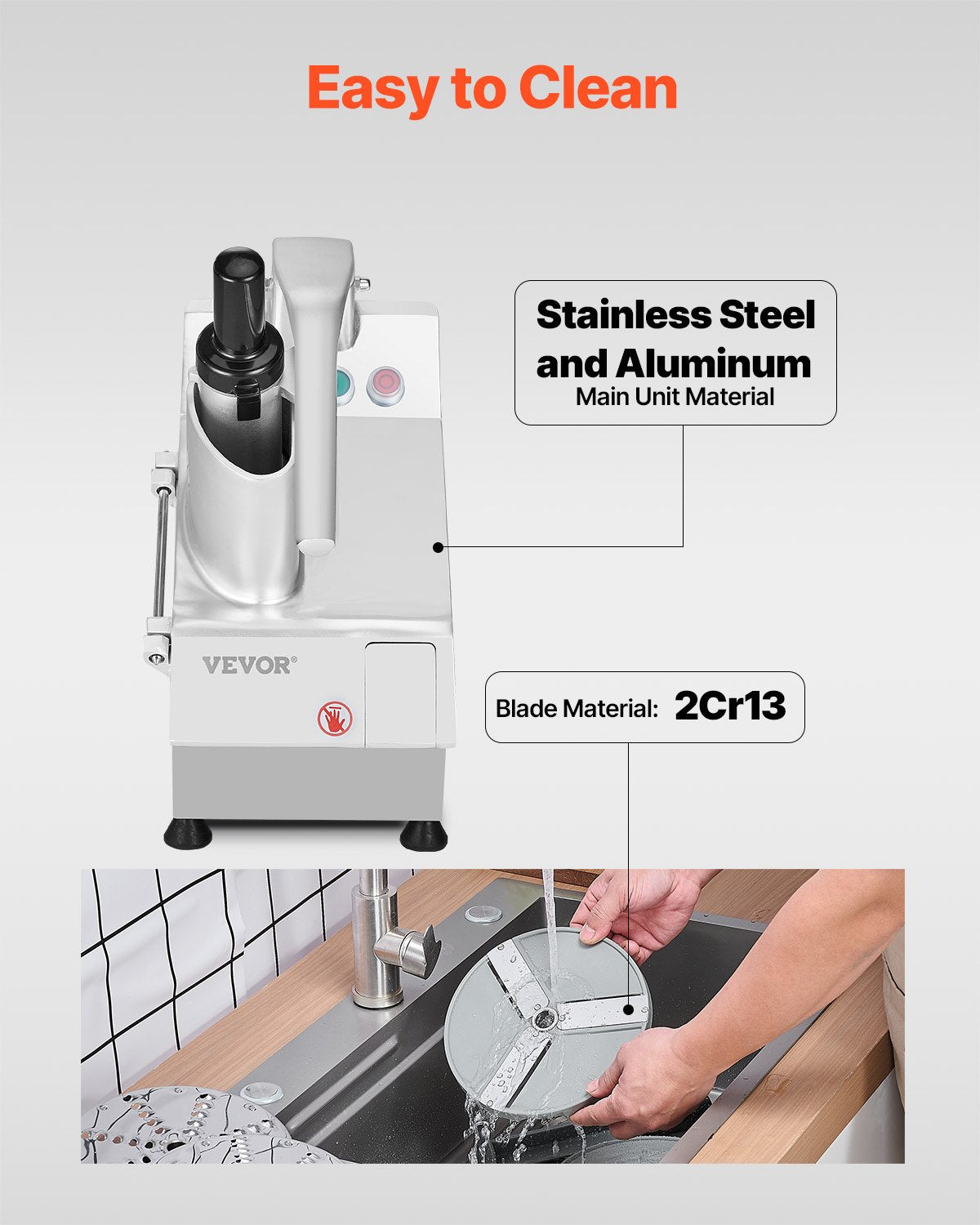 Food Processor & Chopper | 6 Stainless Steel Blades | Food-Grade Design