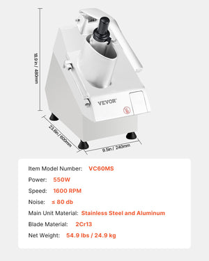 Food Processor & Chopper | 6 Stainless Steel Blades | Food-Grade Design