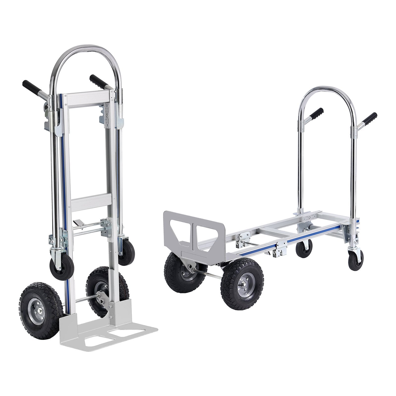 Aluminium Hand Truck 2-in-1 | 363kg Capacity Convertible Folding Trolley | Heavy Duty Utility Cart with Rubber Wheels