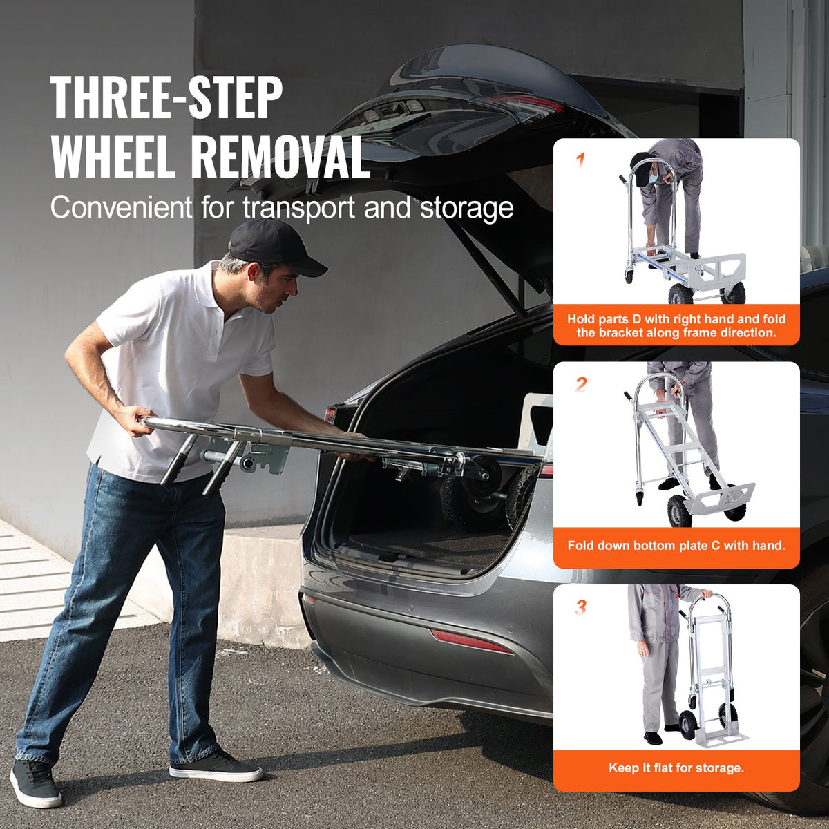 Aluminium Hand Truck 2-in-1 | 363kg Capacity Convertible Folding Trolley | Heavy Duty Utility Cart with Rubber Wheels