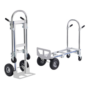 Aluminium Hand Truck 2-in-1 | 363kg Capacity Convertible Folding Trolley | Heavy Duty Utility Cart with Rubber Wheels