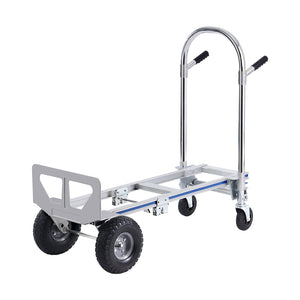 Aluminium Hand Truck 2-in-1 | 363kg Capacity Convertible Folding Trolley | Heavy Duty Utility Cart with Rubber Wheels