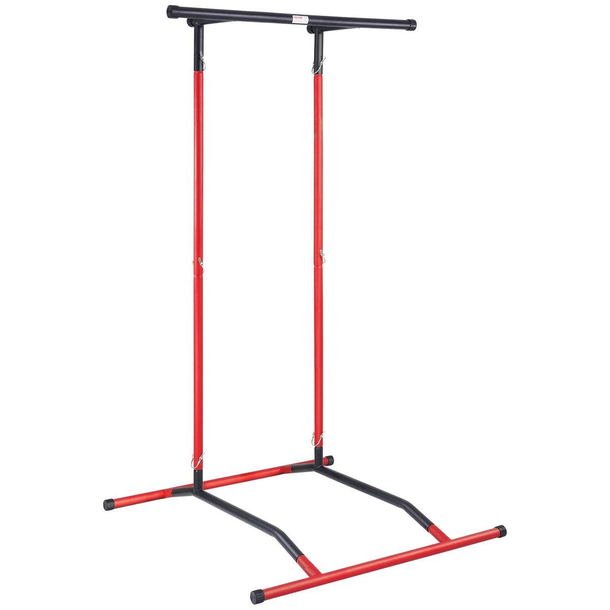 Power Tower Dip Station | Adjustable Pull-Up Bar & Dip Stand | Multi-Function Home Gym Fitness Station | 220lbs Capacity | Black & Red