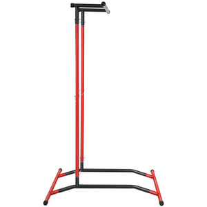 Power Tower Dip Station | Adjustable Pull-Up Bar & Dip Stand | Multi-Function Home Gym Fitness Station | 220lbs Capacity | Black & Red