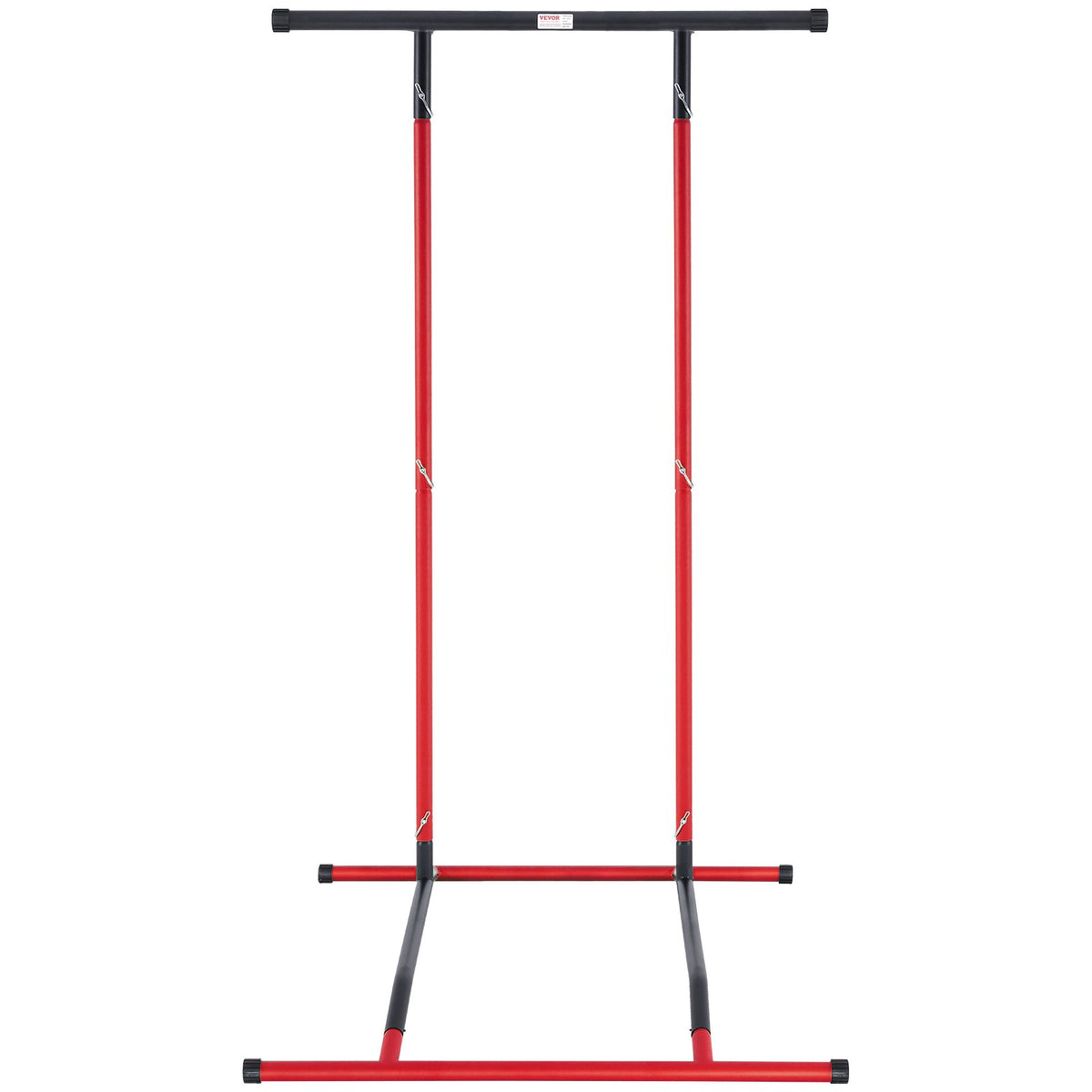 Power Tower Dip Station | Adjustable Pull-Up Bar & Dip Stand | Multi-Function Home Gym Fitness Station | 220lbs Capacity | Black & Red