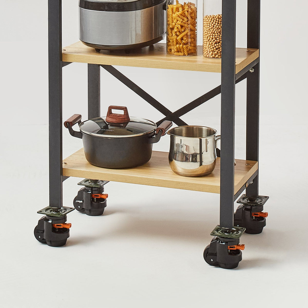 Leveling Casters Set of 4 | 1000kg Load Capacity | 63.5mm Wheels | Adjustable Swivel with Feet