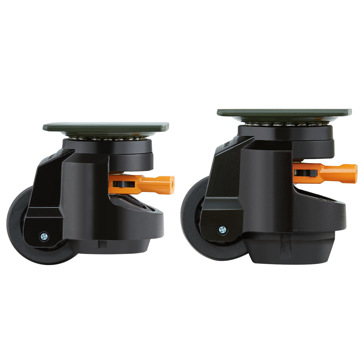 Leveling Casters Set of 4 | 1000kg Load Capacity | 63.5mm Wheels | Adjustable Swivel with Feet