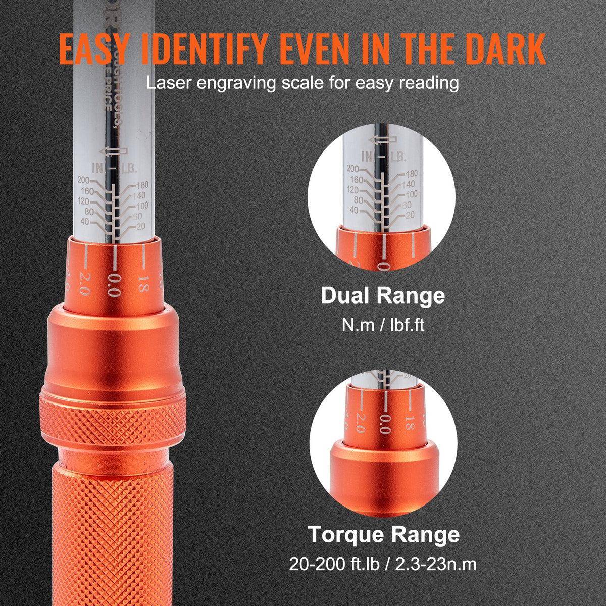 Adjustable Torque Wrench 1/4" Drive | 20-200 in.lb / 2.3-23 Nm