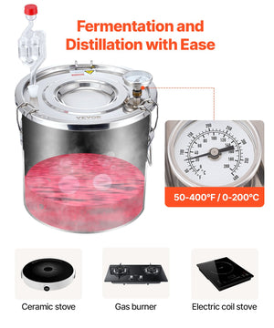 Moonshine Still | 3 Gal Stainless Steel Water & Alcohol Distiller Kit